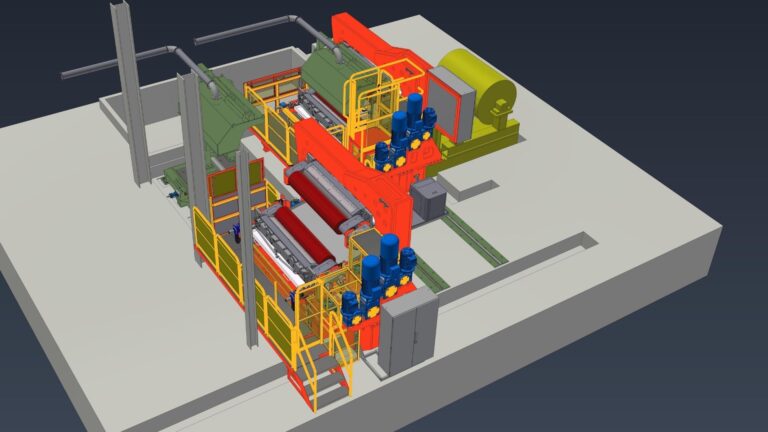 disegno tecnico di linea di verniciatura